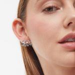 Σκουλαρίκια καρφωτά από ασήμι 925 με Swarovski πέτρες - Image 2