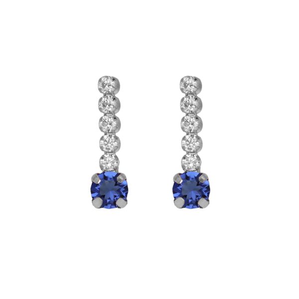 Σκουλαρίκια καρφωτά από ασήμι 925 με Swarovski πέτρες