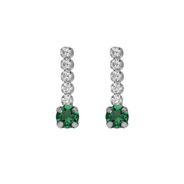 Σκουλαρίκια καρφωτά από ασήμι 925 με Swarovski πέτρες