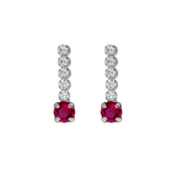 Σκουλαρίκια καρφωτά από ασήμι 925 με Swarovski πέτρες