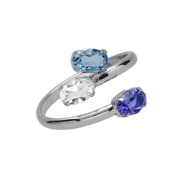 Δαχτυλίδι από ασήμι 925 με Swarovski πέτρες