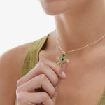 Κολιέ σταυρός από ασήμι 925 με Swarovski πέτρες - Image 2