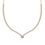 Κολιέ ριβιέρα από ασήμι 925 με Swarovski πέτρες