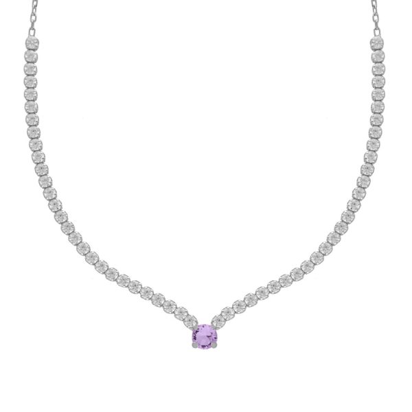 Κολιέ ριβιέρα από ασήμι 925 με Swarovski πέτρες