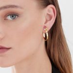 Σκουλαρίκια κρίκοι από ασήμι 925 με Swarovski πέτρες - Image 2