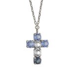 Κολιέ σταυρός από ασήμι 925 με Swarovski πέτρες