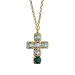 Κολιέ σταυρός από ασήμι 925 με Swarovski πέτρες