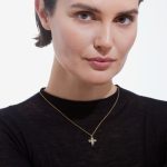 Κολιέ σταυρός από ασήμι 925 με Swarovski πέτρες - Image 2