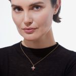 Κολιέ σταυρός από ασήμι 925 με Swarovski πέτρες - Image 2