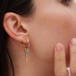 Σκουλαρίκια κρίκοι από ασήμι 925 με Swarovski πέτρες και ζιργκόν - Image 2