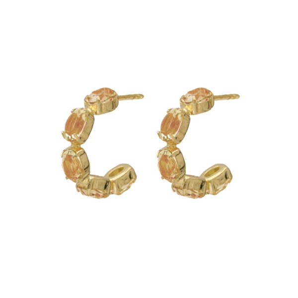 Σκουλαρίκια κρίκοι από ασήμι 925 με Swarovski πέτρες