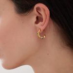 Σκουλαρίκια κρίκοι από ασήμι 925 με Swarovski πέτρες - Image 2