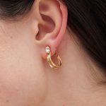 Σκουλαρίκια κρίκοι από ασήμι 925 με Swarovski πέτρες - Image 2