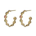 Σκουλαρίκια κρίκοι από ασήμι 925 με Swarovski πέτρες