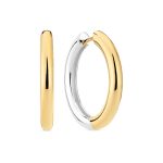 Σκουλαρίκια κρίκοι δίχρωμοι από ασήμι 925