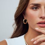 Σκουλαρίκια κρίκοι από ασήμι 925 με ζιργκόν πέτρες - Image 2