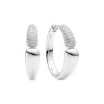 Σκουλαρίκια κρίκοι από ασήμι 925 με ζιργκόν πέτρες