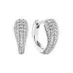 Σκουλαρίκια κρίκοι από ασήμι 925 με ζιργκόν πέτρες