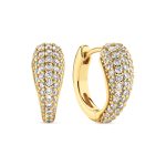 Σκουλαρίκια κρίκοι από ασήμι 925 με ζιργκόν πέτρες