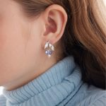 Σκουλαρίκια από ασήμι 925 με Swarovski πέτρες και μαργαριτάρι - Image 2