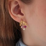 Σκουλαρίκια από ασήμι 925 με Swarovski πέτρες και μαργαριτάρι - Image 2