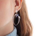 Σκουλαρίκια από ασήμι 925 με Swarovski πέτρες και μαργαριτάρι - Image 2