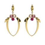 Σκουλαρίκια από ασήμι 925 με Swarovski πέτρες και μαργαριτάρι