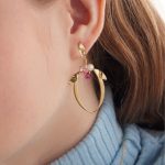 Σκουλαρίκια από ασήμι 925 με Swarovski πέτρες και μαργαριτάρι - Image 2