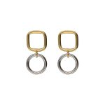 Σκουλαρίκια δίχρωμα από ασήμι 925