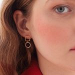 Σκουλαρίκια δίχρωμα από ασήμι 925 - Image 2
