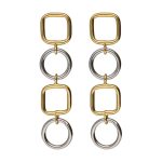 Σκουλαρίκια δίχρωμα από ασήμι 925