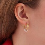 Σκουλαρίκια κρίκοι δίχρωμοι από ασήμι 925 - Image 2