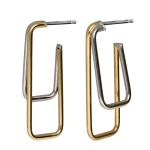 Σκουλαρίκια κρίκοι δίχρωμοι από ασήμι 925