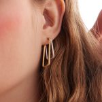 Σκουλαρίκια κρίκοι δίχρωμοι από ασήμι 925 - Image 2