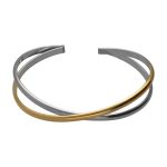 Χειροπέδα δίχρωμη από ασήμι 925