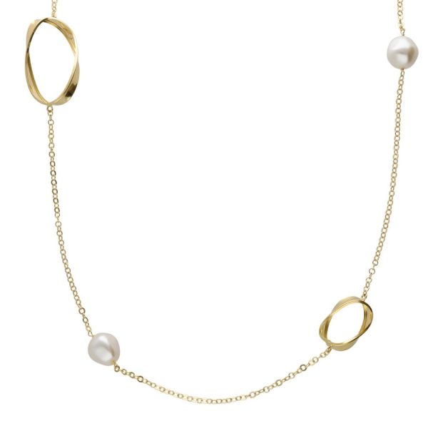 Κολιέ μακρύ από ασήμι 925 με μαργαριτάρι