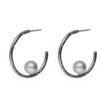 Σκουλαρίκια κρίκοι από ασήμι 925 με μαργαριτάρι