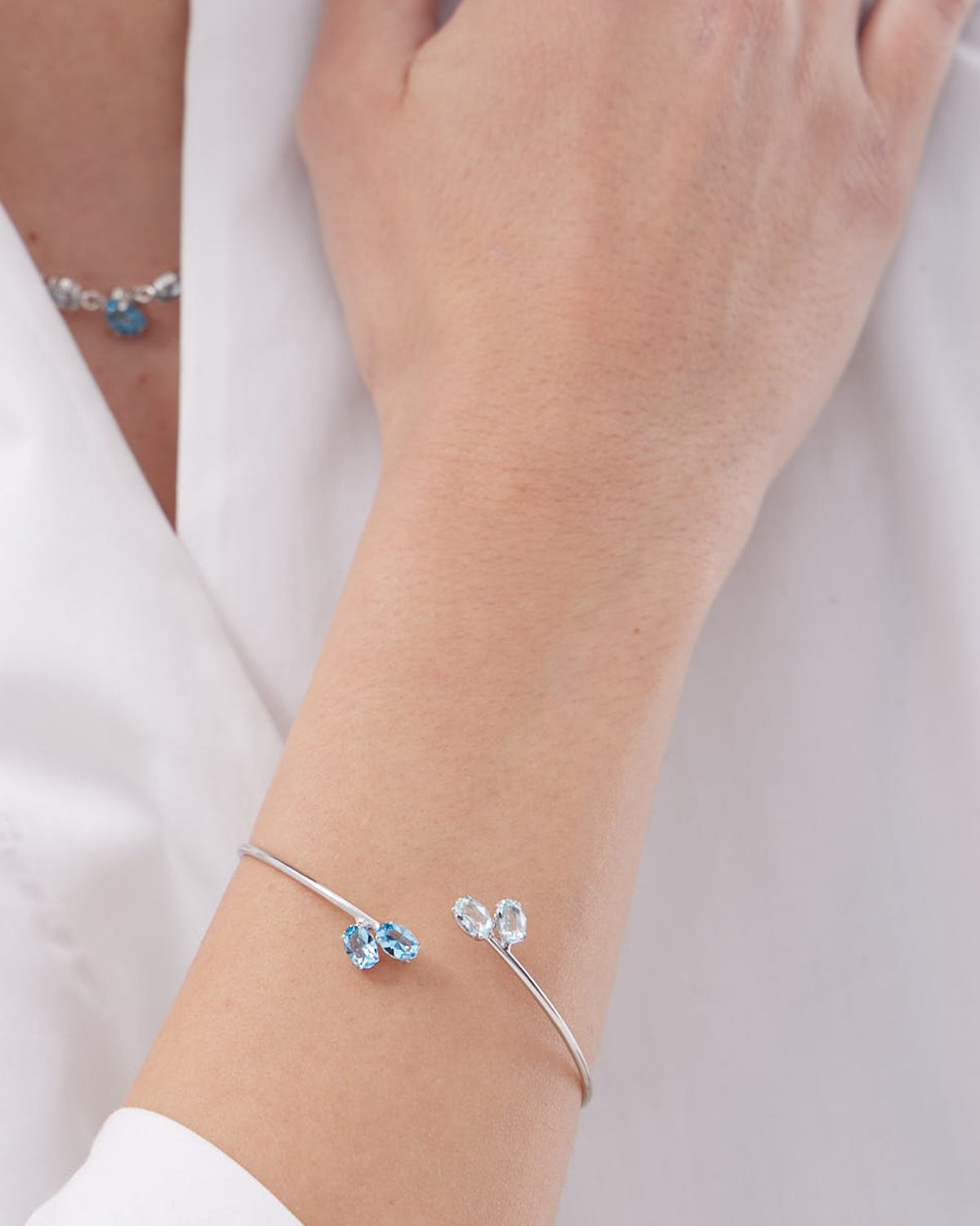 Χειροπέδα από ασήμι 925 με Swarovski πέτρες - Image 2