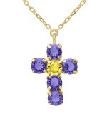 Σταυρός από ασήμι 925 με Swarovski πέτρες