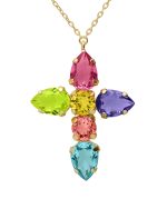 Σταυρός από ασήμι 925 με Swarovski πέτρες