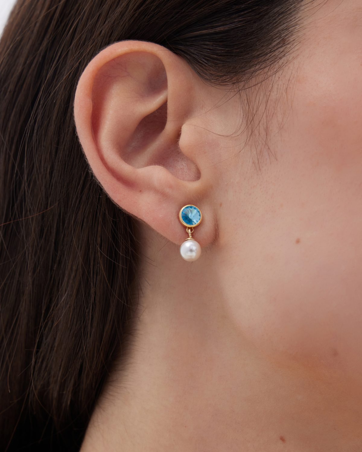 Σκουλαρίκια από ασήμι 925 με Swarovski πέτρες και μαργαριτάρι - Image 2