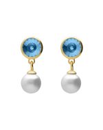 Σκουλαρίκια από ασήμι 925 με Swarovski πέτρες και μαργαριτάρι