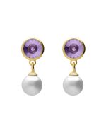 Σκουλαρίκια από ασήμι 925 με Swarovski πέτρες και μαργαριτάρι