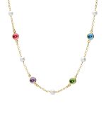 Κολιέ από ασήμι 925 με Swarovski πέτρες και μαργαριτάρι