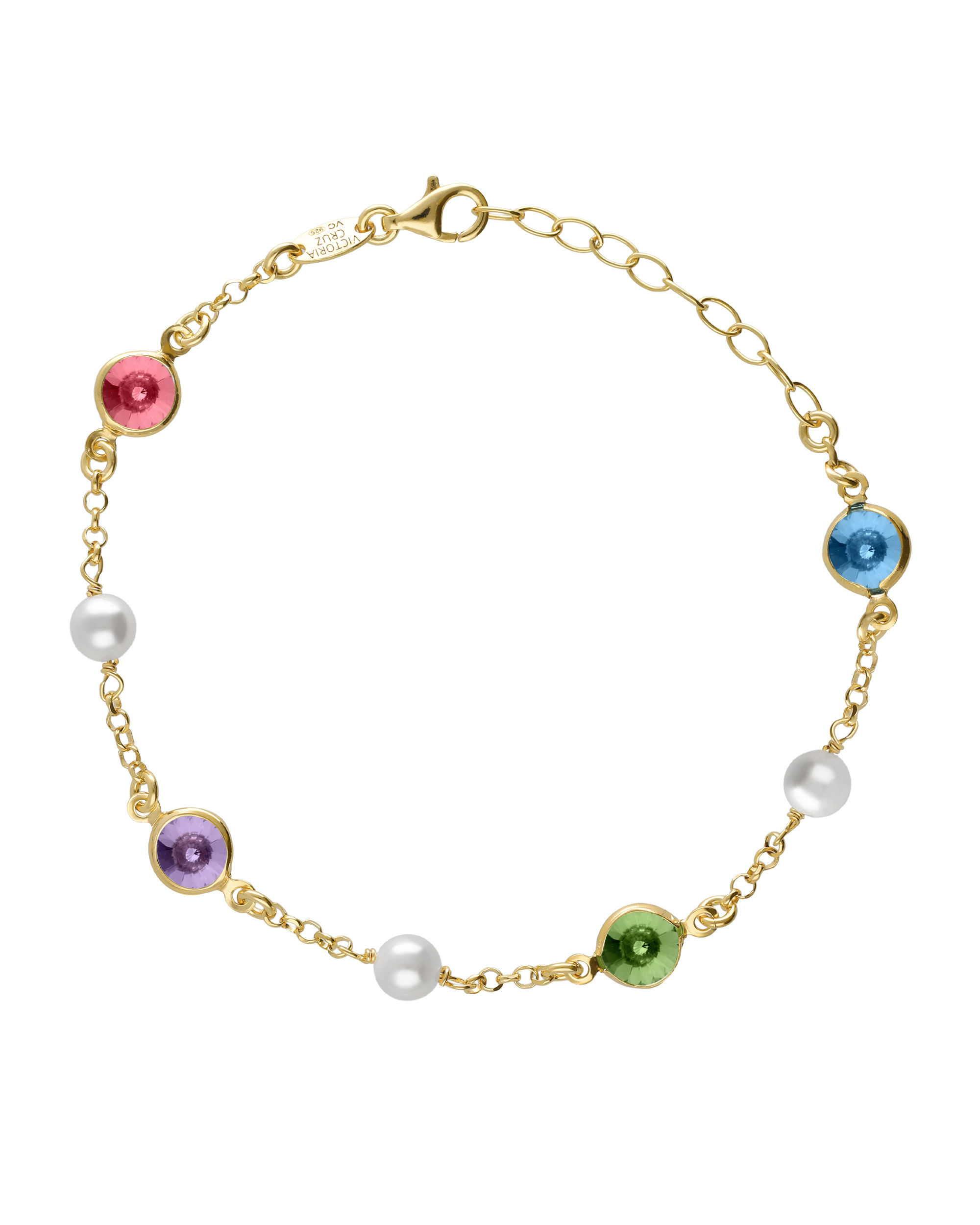 Βραχιόλι από ασήμι 925 με Swarovski πέτρες και μαργαριτάρι