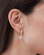 Σκουλαρίκια κρίκοι από ασήμι 925 με Swarovski πέτρες - Image 2