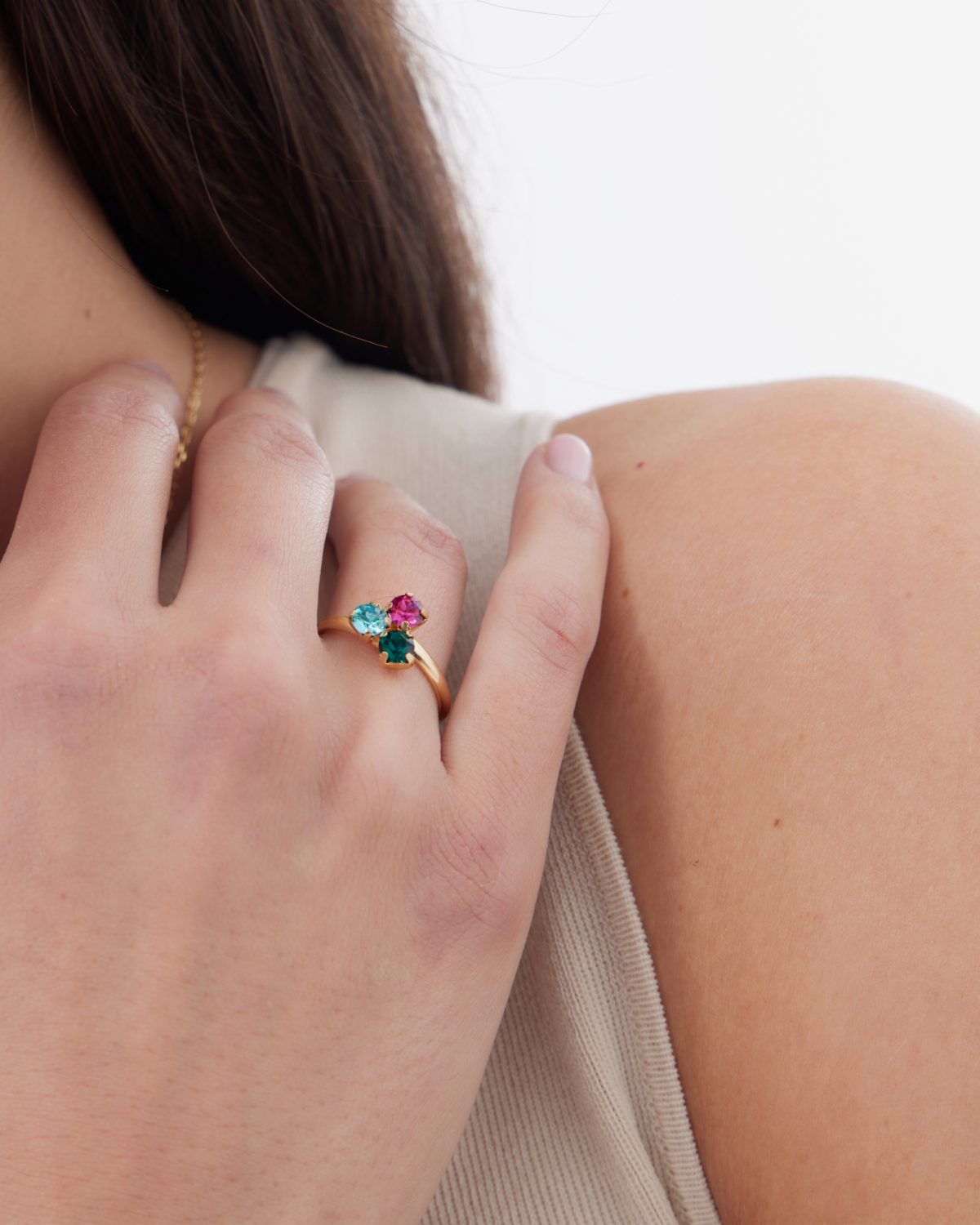 Δαχτυλίδι από ασήμι 925 με Swarovski πέτρες - Image 2